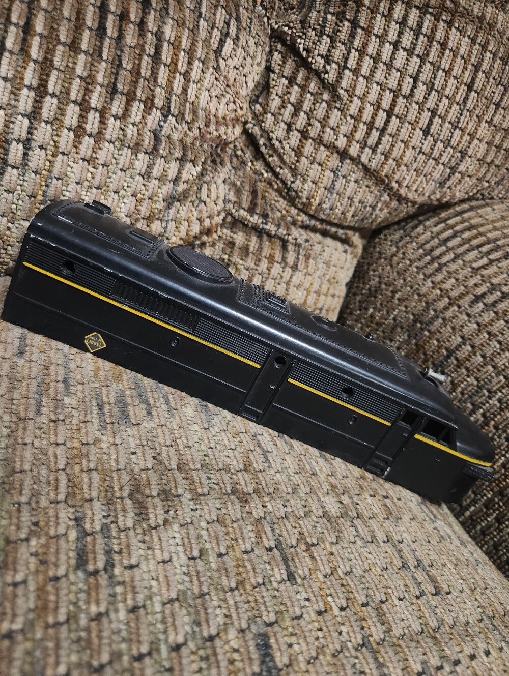 Vintage Black and Yellow Toy Train Locomotive - Kids Toy
